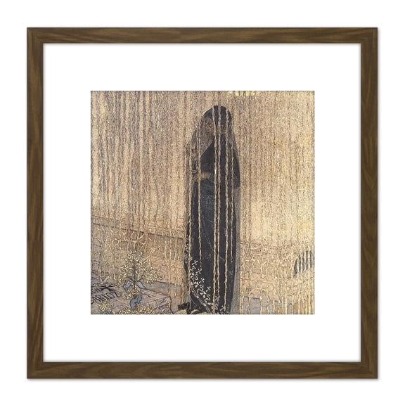Schwabe Death Day Painting 8X8 Inch Square Wooden Framed Wall Art Print Picture with Mount