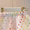 thumbnail image 6 of Mercatoo Summer Clothes Baby Girls Heart Shaped Print Sleeveless Lace Suspender Ruffle Top + Shorts 2Pcs Outfit Kids Set, 6 of 8