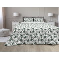 thumbnail image 1 of Botanical Comforter & Sham Bedding Set, Tropic Plants Monstera Leaf Lavender Branch Carnation Wild Herbs, 3 pcs Duvet Set Microfiber Filling Quilt, 5 Sizes, Hunter Green and Dried Rose, by Ambesonne, 1 of 4