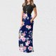 thumbnail image 4 of ICHUANYI Clearance Womens Fashion Summer Short Sleeve Casual Printing Pocket Vacation Long Dress(Sky Blue, L) ICHUANYI WER2023080811040, 4 of 7