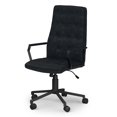 thumbnail image 3 of Simpli Home Foley Swivel Adjustable Executive Computer Office Chair in Distressed Black, 3 of 12