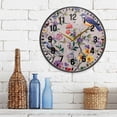 thumbnail image 3 of Yayeee Wall Clock Battery Operated 9.5" Silent Quartz Non-Ticking for Living Room Decor, Purple Floral Pattern, 3 of 8