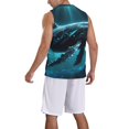 thumbnail image 2 of Sikiie Vintage Blue Pattern Whale Basketball Jersey Reversible Men's Mesh Athletic Sports Shirts Training Practice S-4XLX-Large, 2 of 6