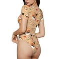 thumbnail image 2 of Pofeuu Funny Sushi Print Short Sleeve Body Suits Women Round Neck Bodysuits for Women Onesie Adult Set Body Suit-Medium, 2 of 7