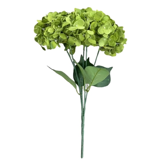 Doghiosgha Artificial Hydrangea Bouquet Faux Flower Stems for Wedding Home Table Centerpiece Party Decor, 18.5 Inch, Green