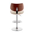 thumbnail image 6 of HomeRoots 45" Cream Faux Leather And Iron Swivel Adjustable Height Bar Chair, 6 of 10