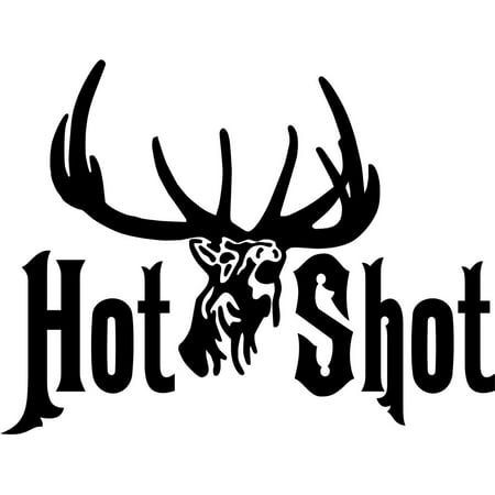 Do It Yourself Wall Decal Sticker Hot Shot Letters With Deer Buck Image Animal Hunting Hunter Gun Girl Ladies