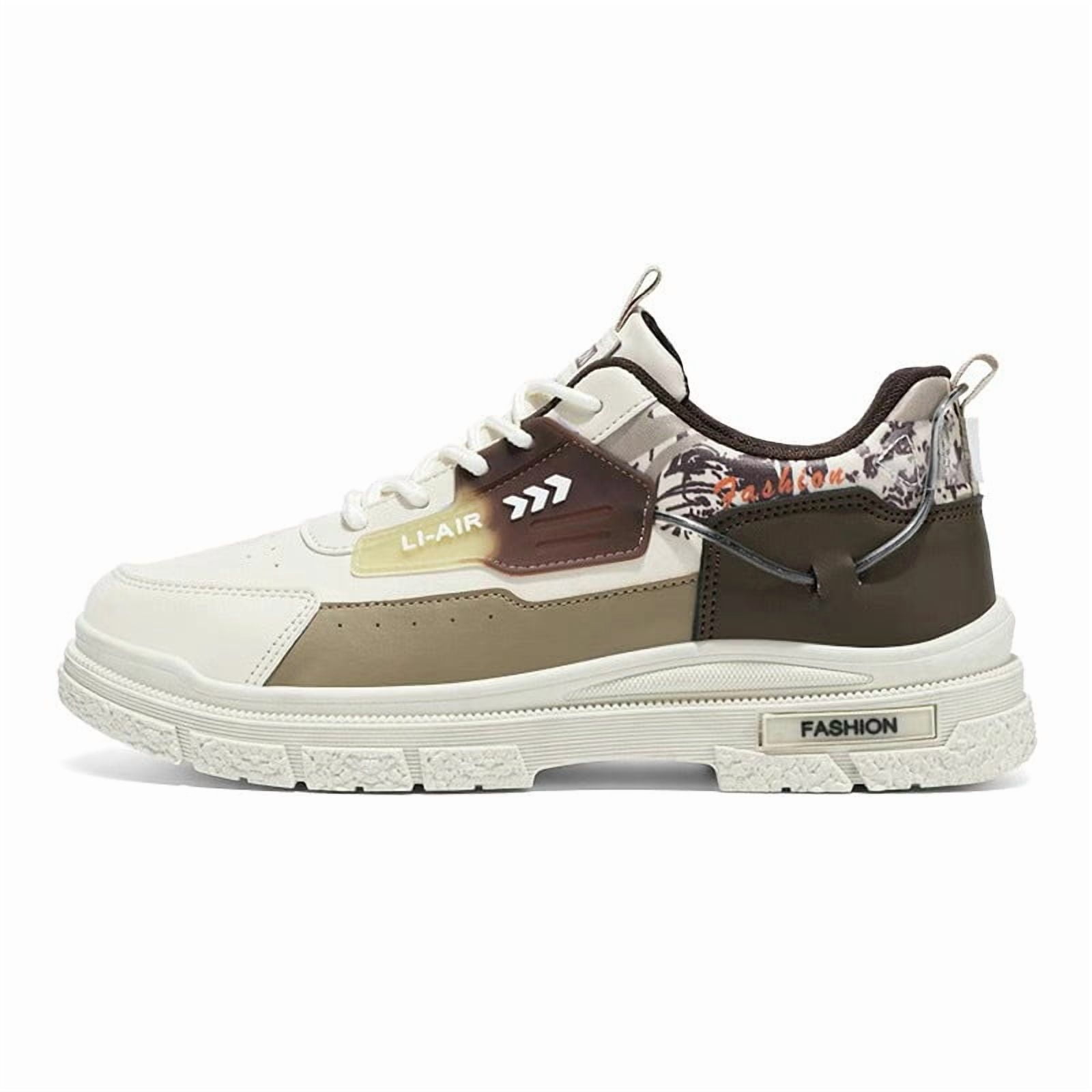 Men' British-Style Hiking Sneakers - Urban Outdoor, Casual & Work - Spring/Fall, / Upper (Men' Fashion)， Non-Slip Outsole & Cushioned PVC, Low-Top Lace-Up Shoes Suitable for Hiking