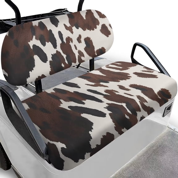 Garronmavis Brown Cow Point Print Golf Cart Rear Seat Cover Accessorie for Heat Protection Comfortable Golf Cart Seat Covers for Sun Protection Universal Fit for All Brand
