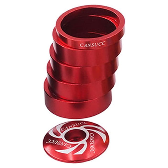 sweethay CANSUCC 8 piezas/juego de bicicletas, espaciador de auriculares, arandela reemplazable antioxidante Ciclismo Rojo