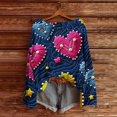thumbnail image 2 of Women's Valentine's Day Knit Tees Trendy Long Sleeve Loose Crewneck Valentines Party Casual Shirts Fashion Clothes, 2 of 5