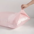 thumbnail image 3 of Flxxie Silky Satin Pillowcase Set of 2 Envelope Closure, King, 20" x 36", Light Pink, 3 of 6