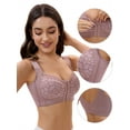 thumbnail image 3 of Unique Bargains Lace Front Closure Full Coverage Wirefree Bras E 44 Dusty Pink, 3 of 6