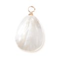 thumbnail image 2 of 30 pc Natural Trochid Shell/Trochus Shell Pendants with Real 18K golden Plated Copper Wire Teardrop Creamy White 31.5x18x4mm Hole: 3.7mm, 2 of 5