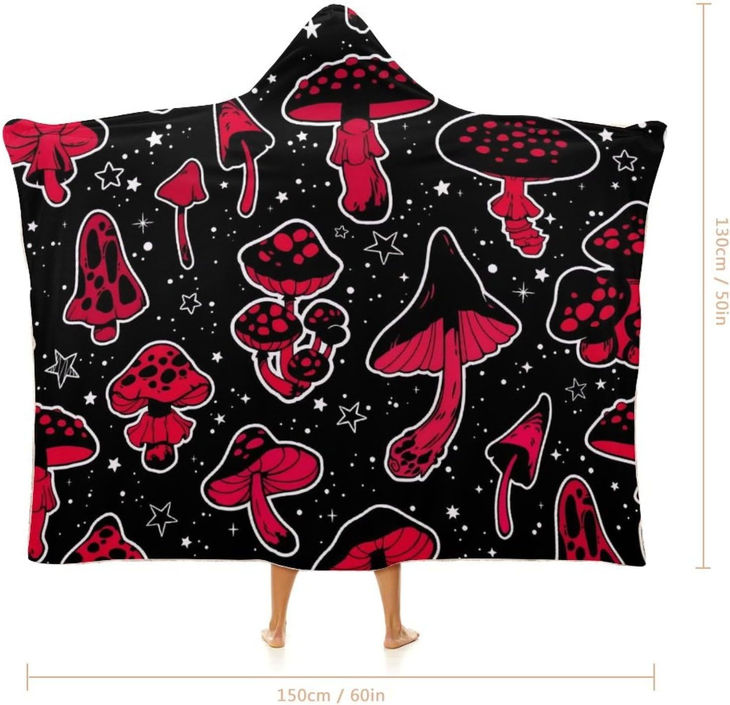 Mushroom Hooded Blanket Mushrooms Gifts for Women Mushrooms Wearable Blanket Hoodies Blankets for Bed Room Decorative