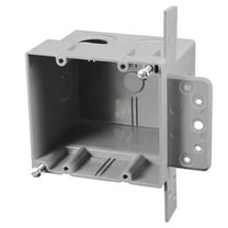 38 cu. in.   Work Rectangle PVC 2 Gang Outlet Box, Gray