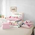 thumbnail image 6 of Manfei Girls Merry Christmas Twin Bedding Sets, Dreamy Xmas Tree Bedding Comforter Set, Cute Pink Buffalo Plaid Sheet Sets, Microfiber Bedroom Decor Reversible 7 Pieces, 6 of 8
