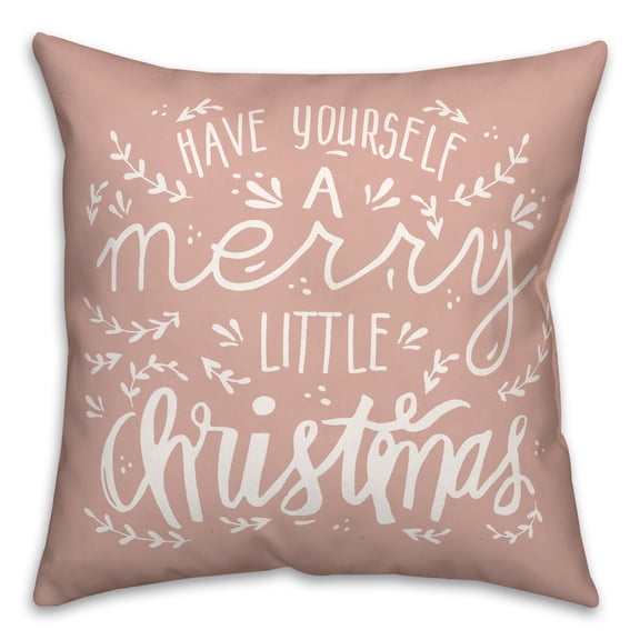 Creative Products Merry Little Christmas on Blush 18x18 Spun Poly Pillow