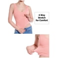 thumbnail image 6 of Made by Olivia Women's Four-way Stretch V-Neck Ribbed Seamless Crop Top -Made in USA, 6 of 6