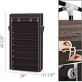 thumbnail image 3 of 9 Tier 9 Lattices Non Woven Fabric Shoe Rack,Free Standing Shoe Racks,Shoes Racks Organizer for Closet,Stackable Shoe Rack,with Side Pocket,for Doorway, Corridor, Balcony, Living Room (Grey), 3 of 7