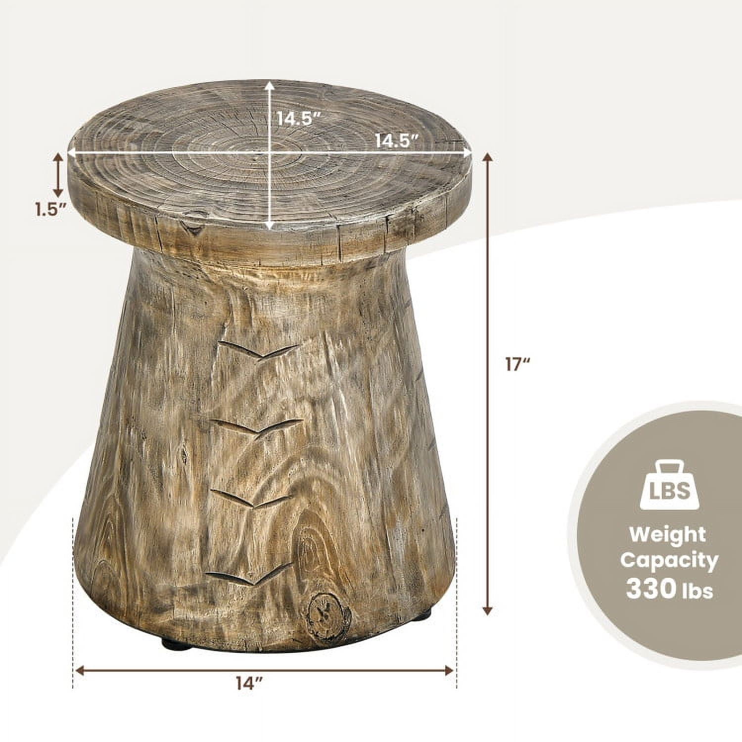 Aimee Lii Indoor Outdoor Weather Resident Rock End Table with Wood Grain Aimee Lii Indoor Outdoor Weather Resident Rock End Table with Wood Grain