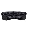 thumbnail image 3 of Titan Furnishings Transitional Faux Leather Power Reclining Sectional in Black, 3 of 7