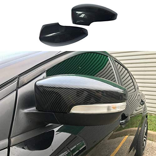 ruihe 2 piezas de fibra de carbono color espejos retrovisores cubierta ajuste para Ford Focus RS ST MK3 2012-2018 ABS