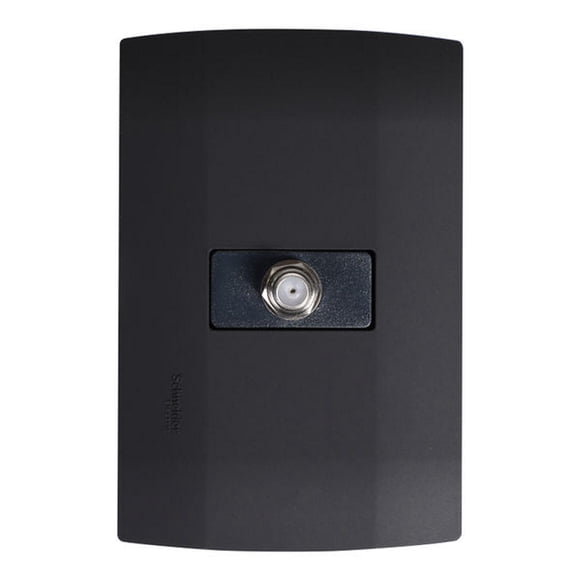 toma para antena de tv coaxial con placa negro schneider electric