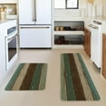 thumbnail image 2 of Green Retro Rustic Wood Texture Kitchen Mats Set of 2, Home Spring Summer Decor Kitchen Rugs for Floor - 17x29 and 17x47 Inch, 2 of 6