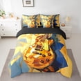 thumbnail image 2 of Homewish Child Guitar Bedding Comforter Set 7 Pieces, Modern Music Full Bedding Set, Cartoon Musical Instruments Reversible Fitted Sheet Flat Sheet, Lightweight Room Decor, 2 of 7