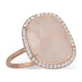 thumbnail image 2 of 14K Rose Gold Plated Rose Quartz and CZ Halo Ring, 2 of 2