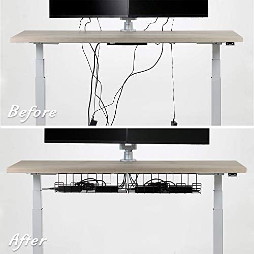 Bandeja para administración de cables debajo del escritorio, 2 paquete