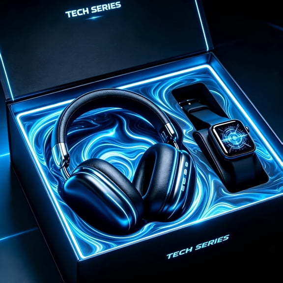 2026 New Premium Wireless Over-Ear Gaming Headphones with Smartwatch, Noise Reduction & Crisp Sound, Comfort Foldable Design, Ideal for Gaming, Music and Sports
