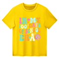 thumbnail image 4 of Coerni Toddler Girls Casual Loose Top Novelty Printed Back to School Short Sleeve Cotton Crewneck T Shirt Blouse for Kids, 4 of 7