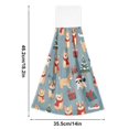 thumbnail image 6 of Yayeee Kitchen Hanging Hand Towels Set of 2 with Loop Bathroom Absorbent Tie Towel, Blue Christmas Dogs Pattern, 6 of 7