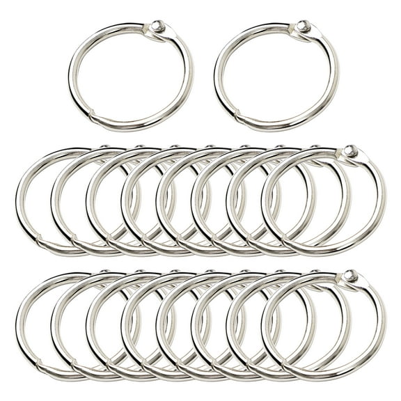 Binder Rings, Loose Leaf Rings, Office Book Rings, Locking Key Ring Binder - 1 Inch Inner Dia 20pcs Silver Tone