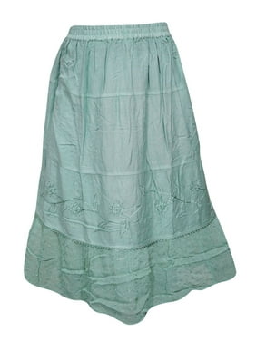 Mogul Womens Medieval Skirt Maxi Embroidered Boho Long Skirts