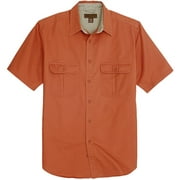 Angle View: Men's Short-Sleeved Twill Vent-Pocket Shirt