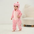 thumbnail image 6 of ZQUUVOU Baby Girls Boys Cartoon Hooded Playsuits Dinosaur Cute Hooded Jumpsuits Flannel Party Fancy Dress Up ﻿Photo Props Outfit Pink, 6 of 9