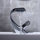 thumbnail image 1 of Grifo para baño, grifo moderno para lavabo en cascada plateado, mezclador de lavabo de latón, válvula de cerámica, disponible en frío y caliente, aireador extraíble para baño e inodoro, 1 of 5