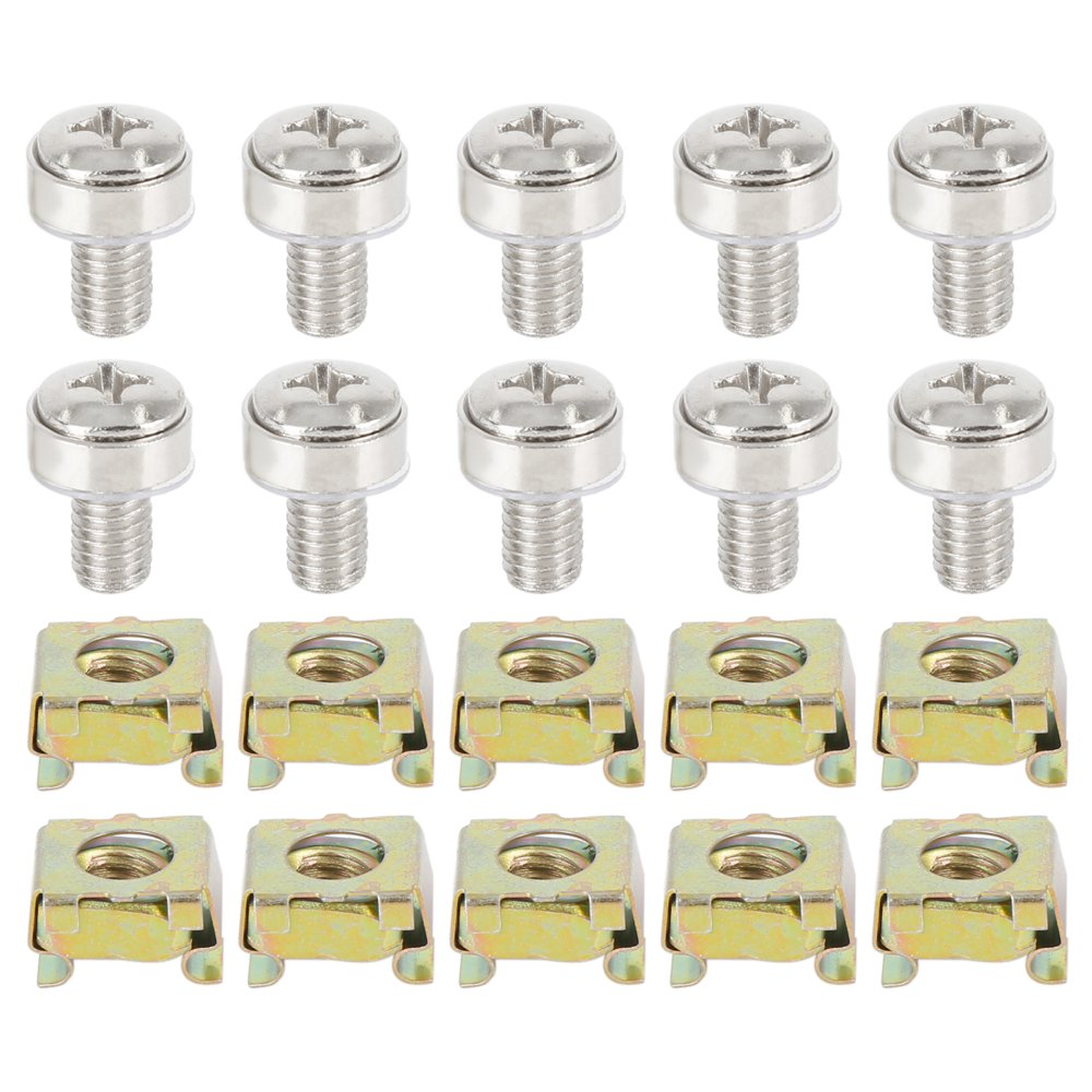 50 Set 6mm Cage Nuts and M6 x 16mm Mounting Screws Bolts for License