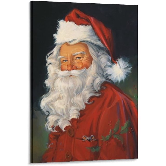 Santa Claus Oil Painting Santa Claus Poster Christmas Decoration