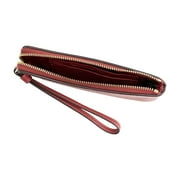 Coach Women's Small Corner Zip Wristlet in Pebbled Leather (True Red)