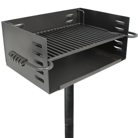 Titan Single Post JUMBO Park Style Grill Charcoal Outdoor Heavy Cooking