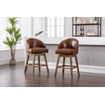 thumbnail image 2 of COOLMORE PU Leather Bar Stools - Brown Set of 2, 2 of 19