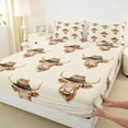 thumbnail image 3 of Castle Fairy Teens Women Men Animal Highland Cow 3Pcs Twin Sheet Sets,Western Style Twin Fitted Sheet,Farmhouse Animal Breathable Flat Sheet,Lightweight Room Decor, 3 of 7