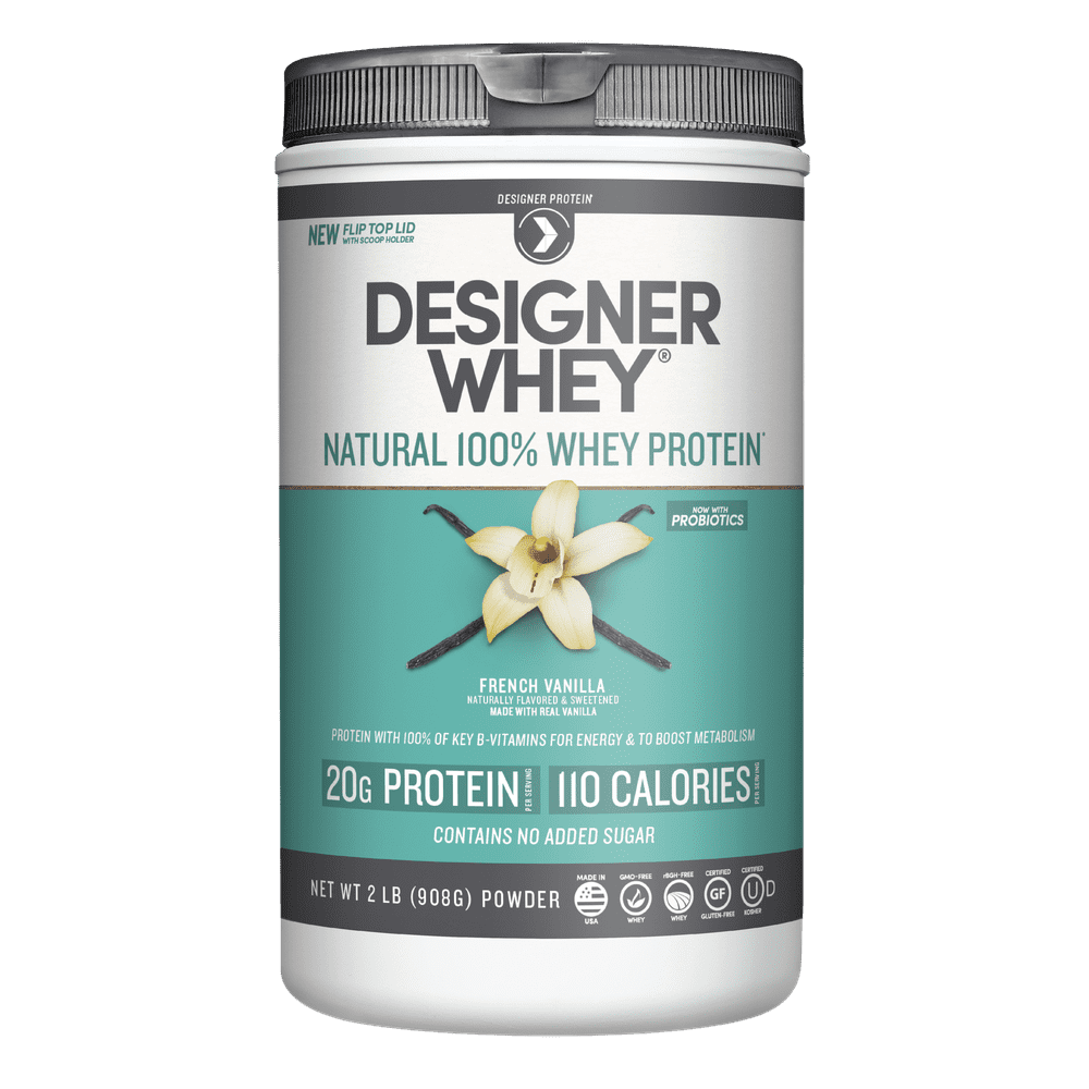 Designer Protein 100 Whey Protein Powder, French Vanilla, 20g Protein, 2 Lb