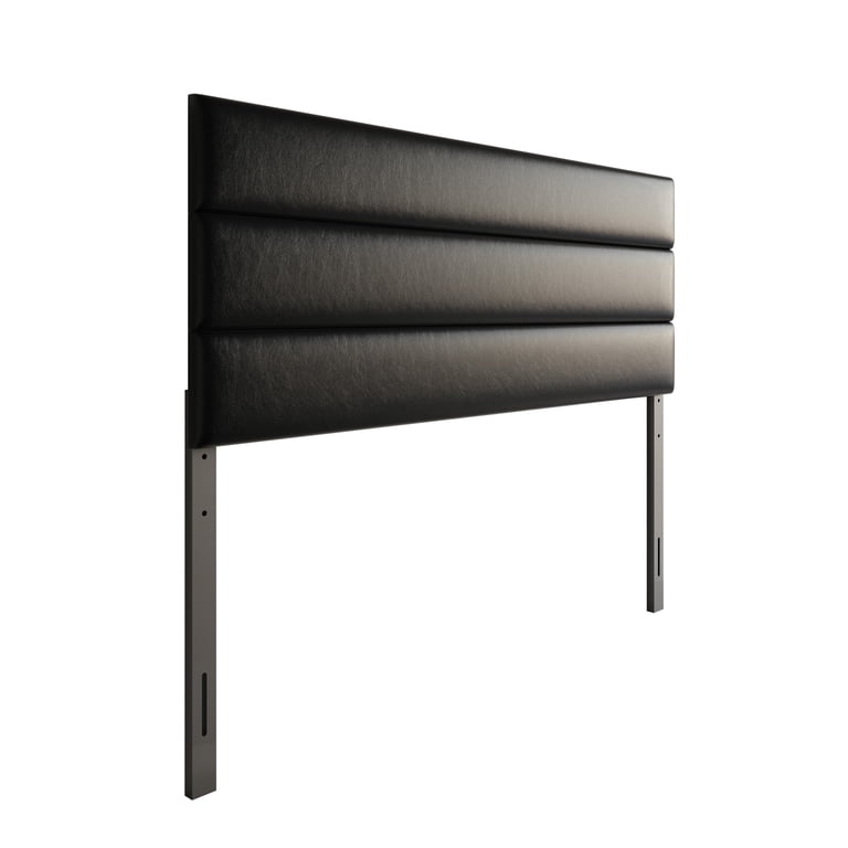 Home Design Scranton Queen Upholstered Headboard, Black photo 4