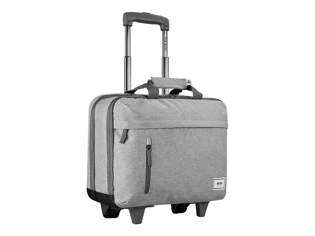 Solo New York Re:Start Rolling Bag With 15.6" Laptop Pocket, 51% Recycled, Gray