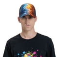thumbnail image 5 of Yiaed Red And Blue Flame Waves Print Cap Adjustable Size for Running Workouts and Outdoor Activities All Seasons, 5 of 5